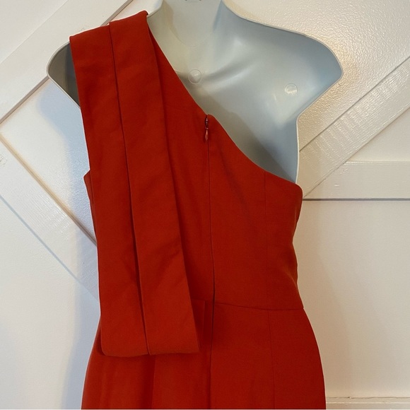 C/Meo Collective Fragment One Shoulder Fit & Flare Sleeveless Gown Red Sz S - Picture 7 of 9